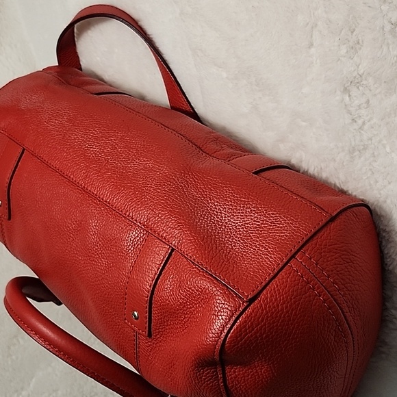 Kats Spade Red Leather Satchel With Strap - Picture 11 of 16